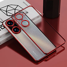 Custodia Silicone Trasparente Ultra Sottile Cover Morbida AN1 per Huawei Honor 60 Pro 5G Rosso