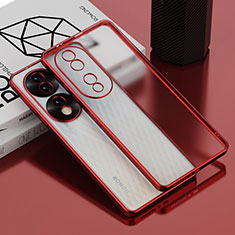 Custodia Silicone Trasparente Ultra Sottile Cover Morbida AN1 per Huawei Honor 70 Pro+ Plus 5G Rosso
