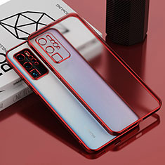 Custodia Silicone Trasparente Ultra Sottile Cover Morbida AN1 per Huawei P40 Pro Rosso