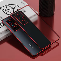 Custodia Silicone Trasparente Ultra Sottile Cover Morbida AN1 per Vivo X70 5G Rosso