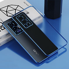 Custodia Silicone Trasparente Ultra Sottile Cover Morbida AN1 per Vivo X70 Pro 5G Blu