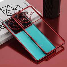 Custodia Silicone Trasparente Ultra Sottile Cover Morbida AN1 per Vivo X80 5G Rosso