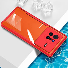 Custodia Silicone Trasparente Ultra Sottile Cover Morbida BH1 per Vivo X80 5G Rosso