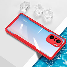 Custodia Silicone Trasparente Ultra Sottile Cover Morbida BH1 per Xiaomi Mi 11X Pro 5G Rosso