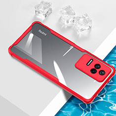 Custodia Silicone Trasparente Ultra Sottile Cover Morbida BH1 per Xiaomi Poco F4 5G Rosso