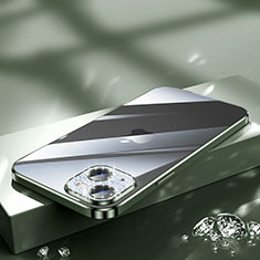 Custodia Silicone Trasparente Ultra Sottile Cover Morbida Bling-Bling LD2 per Apple iPhone 14 Verde