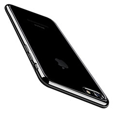 Custodia Silicone Trasparente Ultra Sottile Cover Morbida C01 per Apple iPhone SE3 2022 Nero