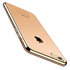 Custodia Silicone Trasparente Ultra Sottile Cover Morbida C01 per Apple iPhone SE3 2022 Oro