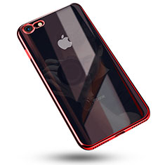 Custodia Silicone Trasparente Ultra Sottile Cover Morbida C02 per Apple iPhone SE3 2022 Rosso