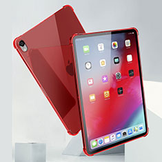 Custodia Silicone Trasparente Ultra Sottile Cover Morbida H01 per Apple iPad Pro 11 (2018) Rosso