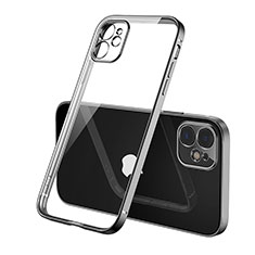 Custodia Silicone Trasparente Ultra Sottile Cover Morbida H01 per Apple iPhone 12 Mini Nero