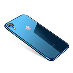 Custodia Silicone Trasparente Ultra Sottile Cover Morbida H01 per Apple iPhone XR Blu