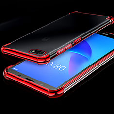 Custodia Silicone Trasparente Ultra Sottile Cover Morbida H01 per Huawei Enjoy 8e Lite Rosso