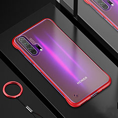 Custodia Silicone Trasparente Ultra Sottile Cover Morbida H01 per Huawei Honor 20 Pro Rosso
