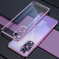 Custodia Silicone Trasparente Ultra Sottile Cover Morbida H01 per Huawei Honor 50 5G Viola