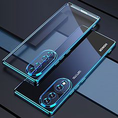 Custodia Silicone Trasparente Ultra Sottile Cover Morbida H01 per Huawei Honor 70 Pro 5G Blu