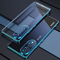 Custodia Silicone Trasparente Ultra Sottile Cover Morbida H01 per Huawei Honor 70 Pro+ Plus 5G Blu