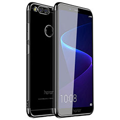 Custodia Silicone Trasparente Ultra Sottile Cover Morbida H01 per Huawei Honor 7X Nero
