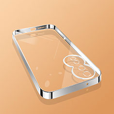 Custodia Silicone Trasparente Ultra Sottile Cover Morbida H01 per Huawei Honor 80 5G Argento