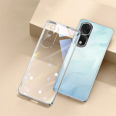 Custodia Silicone Trasparente Ultra Sottile Cover Morbida H01 per Huawei Honor 80 Pro 5G Argento