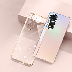 Custodia Silicone Trasparente Ultra Sottile Cover Morbida H01 per Huawei Honor 80 Pro 5G Oro