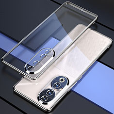 Custodia Silicone Trasparente Ultra Sottile Cover Morbida H01 per Huawei Honor 90 5G Argento