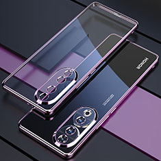 Custodia Silicone Trasparente Ultra Sottile Cover Morbida H01 per Huawei Honor 90 5G Viola