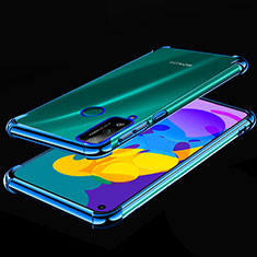 Custodia Silicone Trasparente Ultra Sottile Cover Morbida H01 per Huawei Honor Play4T Blu