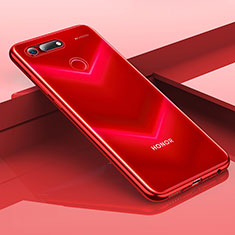 Custodia Silicone Trasparente Ultra Sottile Cover Morbida H01 per Huawei Honor V20 Rosso