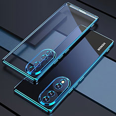 Custodia Silicone Trasparente Ultra Sottile Cover Morbida H01 per Huawei Honor X7b Blu