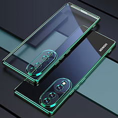 Custodia Silicone Trasparente Ultra Sottile Cover Morbida H01 per Huawei Honor X7b Verde