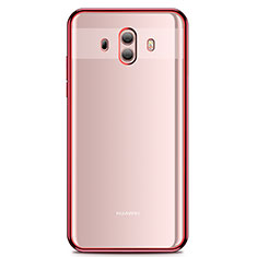 Custodia Silicone Trasparente Ultra Sottile Cover Morbida H01 per Huawei Mate 10 Rosso