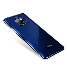 Custodia Silicone Trasparente Ultra Sottile Cover Morbida H01 per Huawei Mate 20 Pro Blu