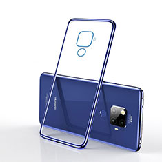 Custodia Silicone Trasparente Ultra Sottile Cover Morbida H01 per Huawei Mate 30 Lite Blu