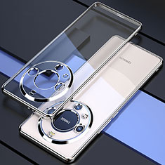 Custodia Silicone Trasparente Ultra Sottile Cover Morbida H01 per Huawei Mate 60 Argento