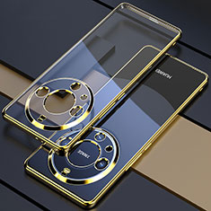 Custodia Silicone Trasparente Ultra Sottile Cover Morbida H01 per Huawei Mate 60 Pro Oro