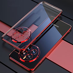 Custodia Silicone Trasparente Ultra Sottile Cover Morbida H01 per Huawei Mate 60 Pro+ Plus Rosso