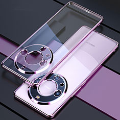 Custodia Silicone Trasparente Ultra Sottile Cover Morbida H01 per Huawei Mate 60 Pro+ Plus Viola