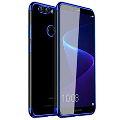 Custodia Silicone Trasparente Ultra Sottile Cover Morbida H01 per Huawei Nova 2 Plus Blu