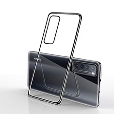 Custodia Silicone Trasparente Ultra Sottile Cover Morbida H01 per Huawei Nova 7 5G Nero