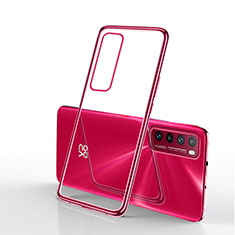 Custodia Silicone Trasparente Ultra Sottile Cover Morbida H01 per Huawei Nova 7 5G Rosso