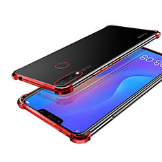 Custodia Silicone Trasparente Ultra Sottile Cover Morbida H01 per Huawei P Smart+ Plus Rosso