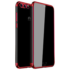 Custodia Silicone Trasparente Ultra Sottile Cover Morbida H01 per Huawei P10 Plus Rosso