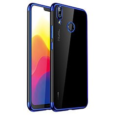 Custodia Silicone Trasparente Ultra Sottile Cover Morbida H01 per Huawei P20 Lite Blu