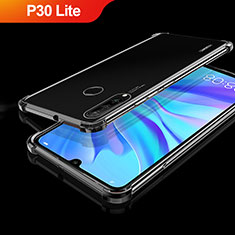 Custodia Silicone Trasparente Ultra Sottile Cover Morbida H01 per Huawei P30 Lite Nero