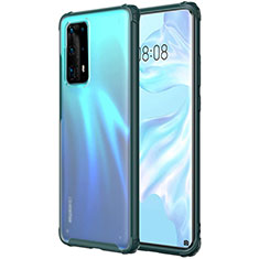 Custodia Silicone Trasparente Ultra Sottile Cover Morbida H01 per Huawei P40 Pro+ Plus Verde