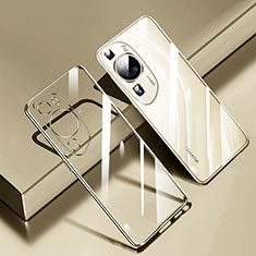 Custodia Silicone Trasparente Ultra Sottile Cover Morbida H01 per Huawei P60 Art Oro