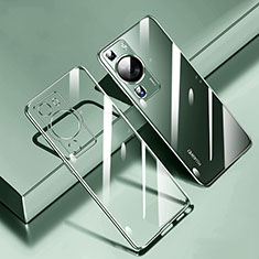 Custodia Silicone Trasparente Ultra Sottile Cover Morbida H01 per Huawei P60 Verde