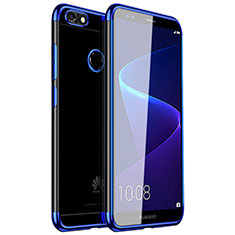 Custodia Silicone Trasparente Ultra Sottile Cover Morbida H01 per Huawei P9 Lite Mini Blu