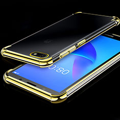 Custodia Silicone Trasparente Ultra Sottile Cover Morbida H01 per Huawei Y5 Prime (2018) Oro